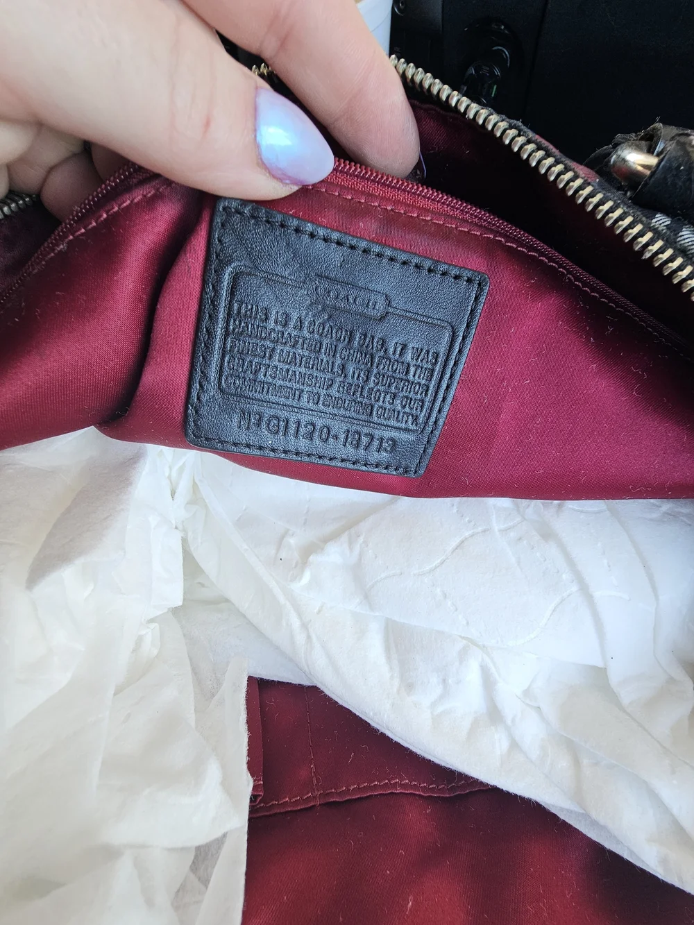 Vintage Coach Poppy Tartan Glam Plaid Tote Bag with Leather Handles - Red/Black